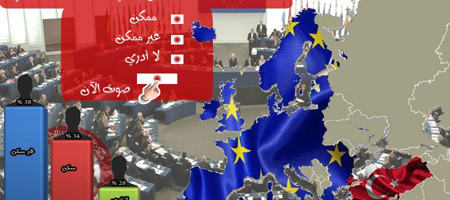 38 % من زوار الموقع يتوقعون فشل انضمام تركيا للاتحاد الأوروبي.. و34% يخالفونهم الرأي